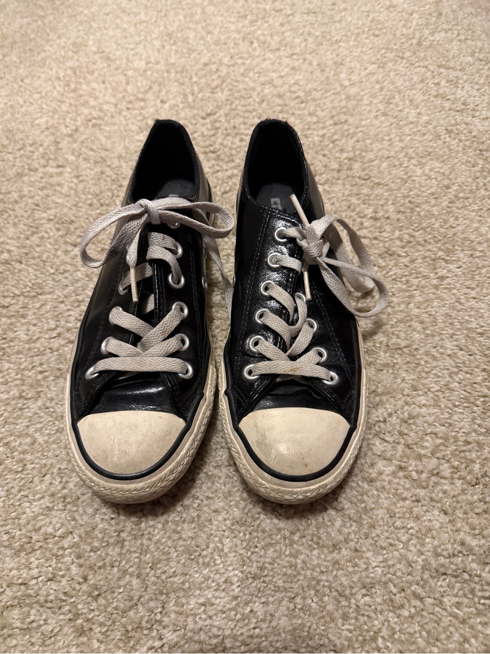 Converse All Star, Black Patent Leather, Low-Top Women's Sneakers